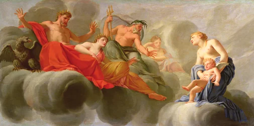 Venere presenta Cupido a Giove